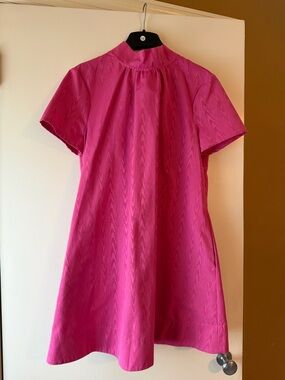 STAUD Hot Pink Short-Sleeve Dress